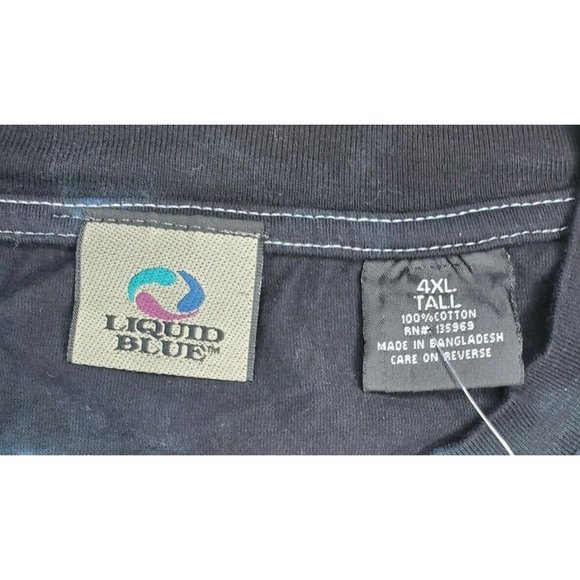 AC/DC Angus Lightning V Tie Dye 4XLT  Liquid Blue Multi Colored Cotton T-Shirt - Picture 8 of 11